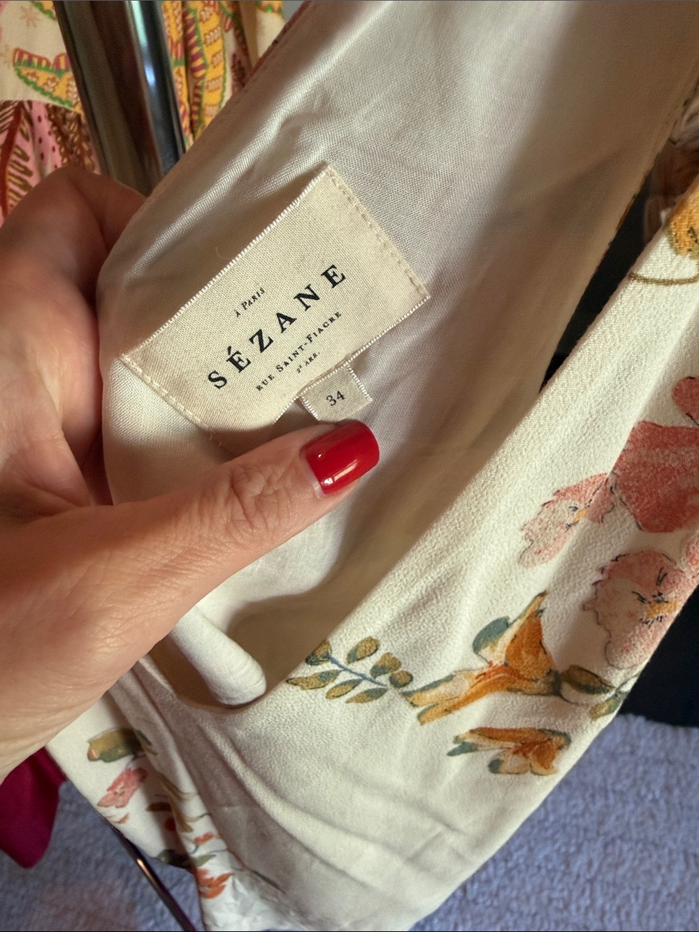 Sézane Kids Cream Floral Blouse with Multicolor Blooms